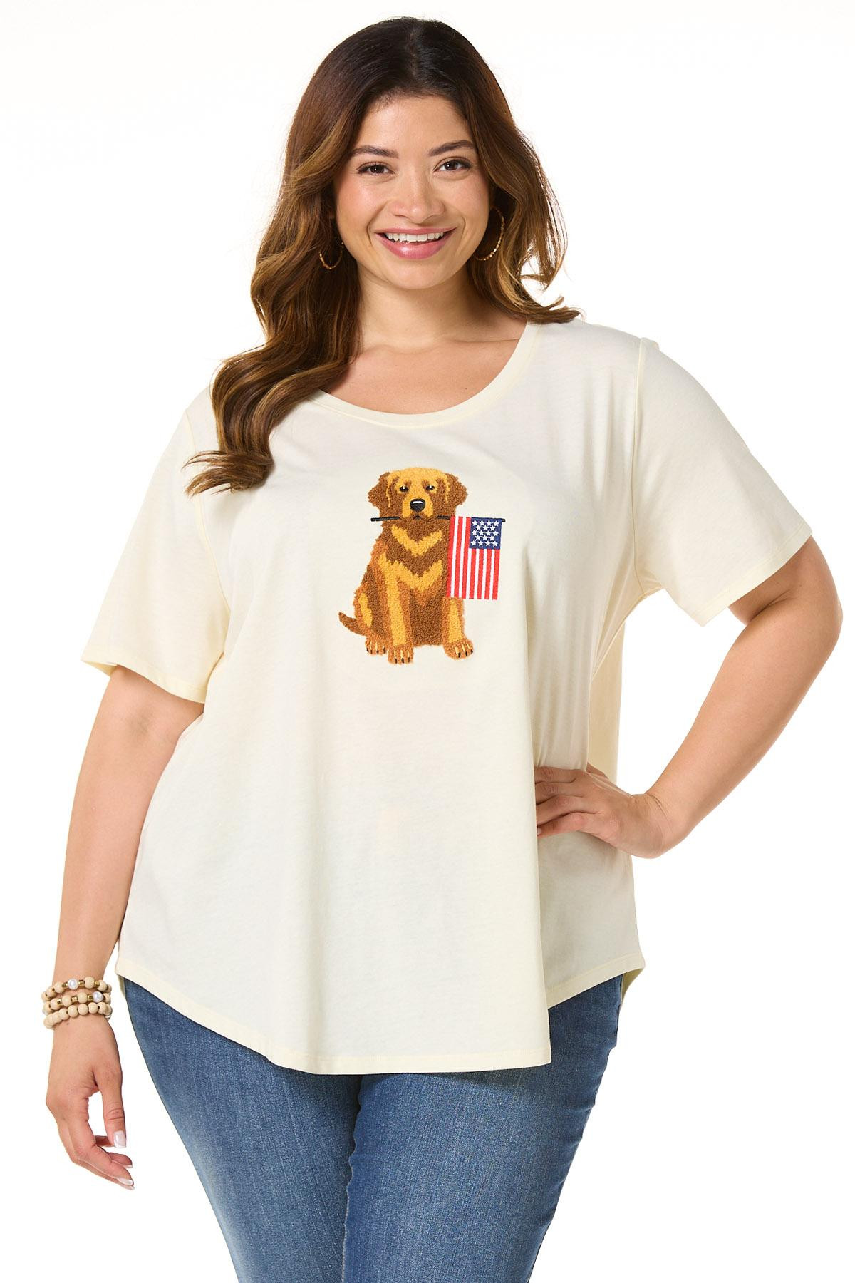 Plus Size Patriotic Pup Tee | Cato Fashions