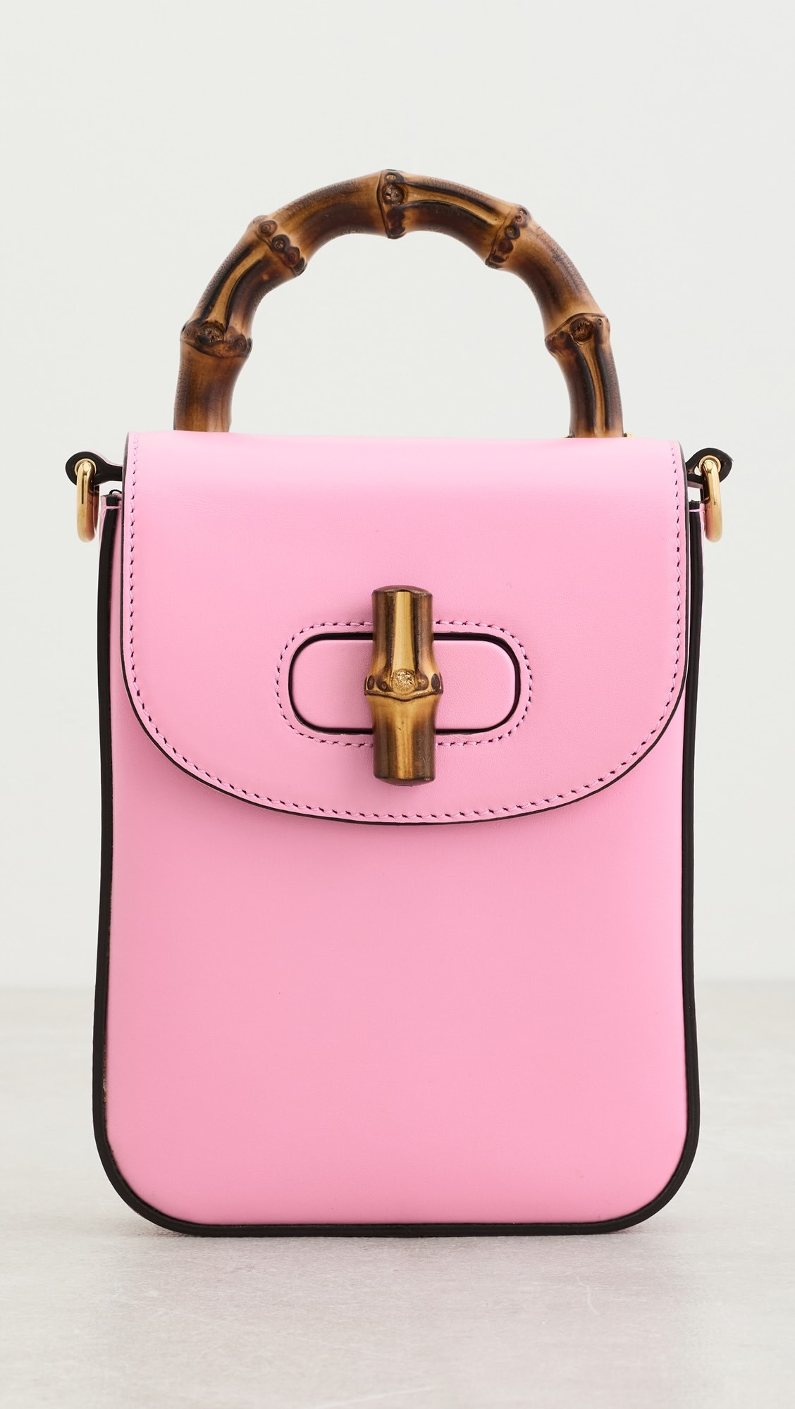 Gucci Leather Bamboo Mini Phone Pouch | Shopbop