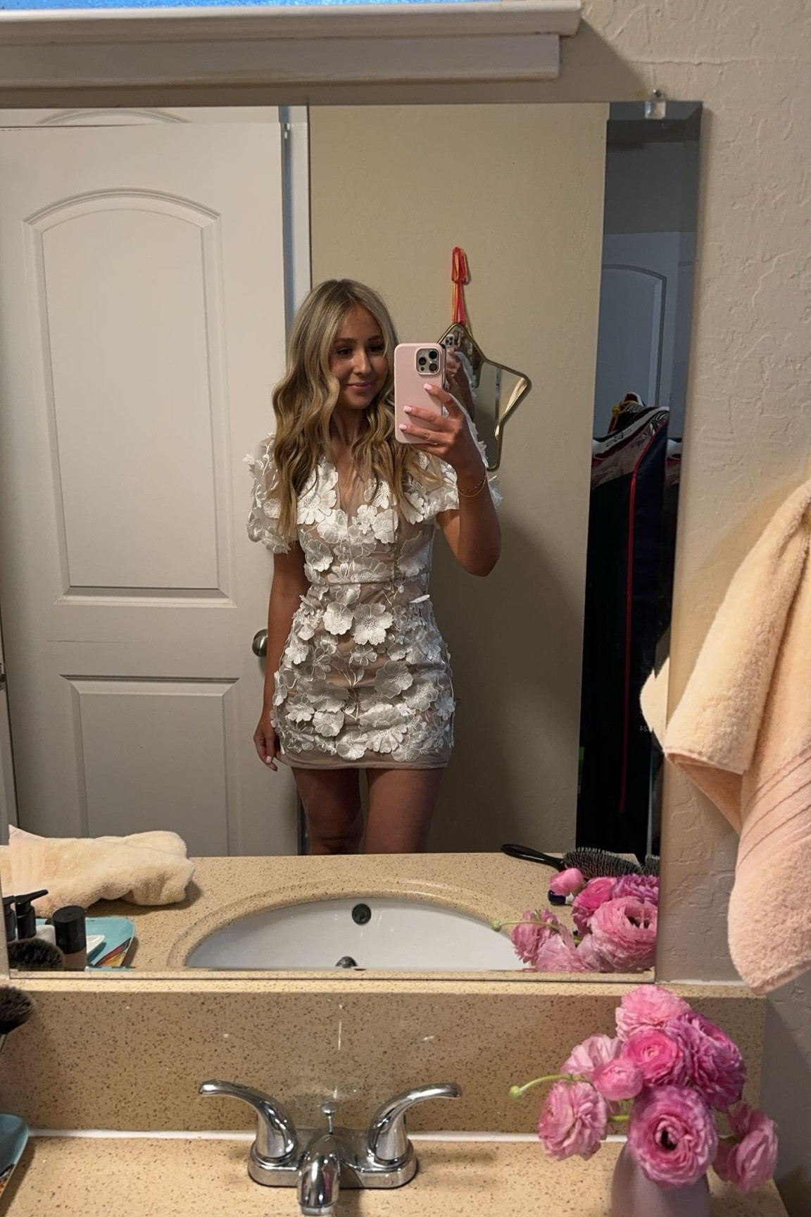 little white dress 🤍 love the floral detail and the puff sleeves! 

bridal shower dress | white floral dress | white mini dress | bride style | graduation dress | flower dress | puffy sleeves | cocktail dress | elliatt dress 

#LTKParties #LTKStyleTip #LTKWedding