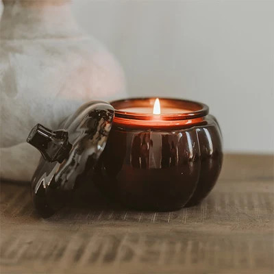 Decor Steals Hello Fall Soy Candle - Amber Glass Pumpkin Jar - 20 oz - Hello Fall Soy Candle - Amber Glass Pumpkin Jar - 20 oz | Shop.app