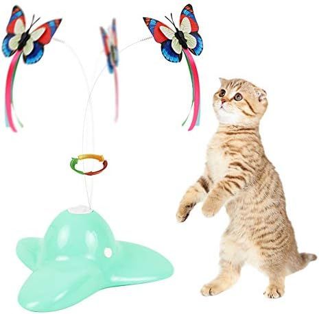 Flurff Cat Toys, Interactive Cat Toy Butterfly Funny Exercise Electric Flutter Rotating Kitten To... | Amazon (US)