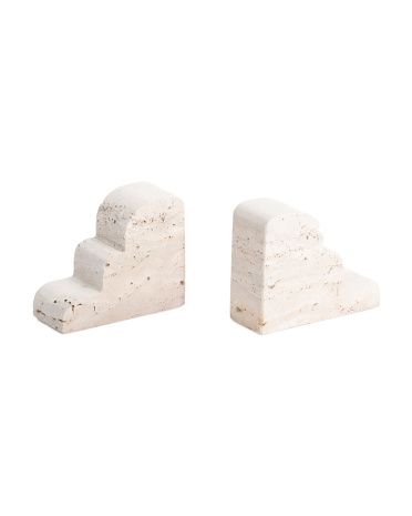 2pk 6in  Travertine Cloud Shaped Bookends | TJ Maxx