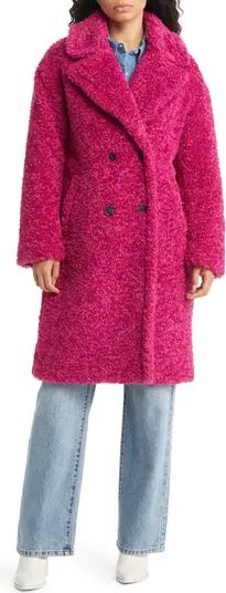 BCBGeneration Double Breasted Faux Fur Teddy Coat | Nordstrom | Nordstrom