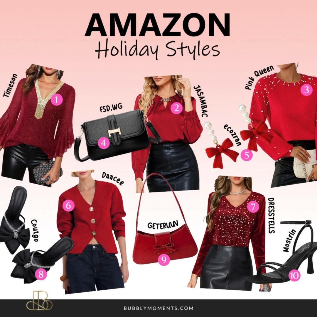 Holiday season is officially here, and I’m sharing some of the cutest Women’s Holiday Styles from Amazon to help you get ready for all your festive plans. These looks are perfect for holiday parties, family gatherings, cozy nights in, and everything in between. I picked pieces that are stylish, easy to wear, and trending for the season—think sparkly dresses, soft knits, chic tops, and accessories that make any outfit feel more festive. Tap the photos to browse each look and save your favorites for your upcoming celebrations. It’s the perfect time to refresh your holiday wardrobe and find outfits that make you feel confident, comfortable, and ready for all the fun this season brings! ✨🎄❤️
#LTKStyleTip #LTKHoliday #LTKParties #AmazonFashion #HolidayStyle #HolidayOutfits #AmazonFinds #WomensFashion #WinterStyle #HolidaySeason #FashionFinds #PartyOutfit #FestiveFashion #SeasonalStyle #OutfitIdeas #HolidayInspo #ChicStyle #AmazonMustHaves #TrendyOutfits #FashionInspo #ShopTheLook 

 
