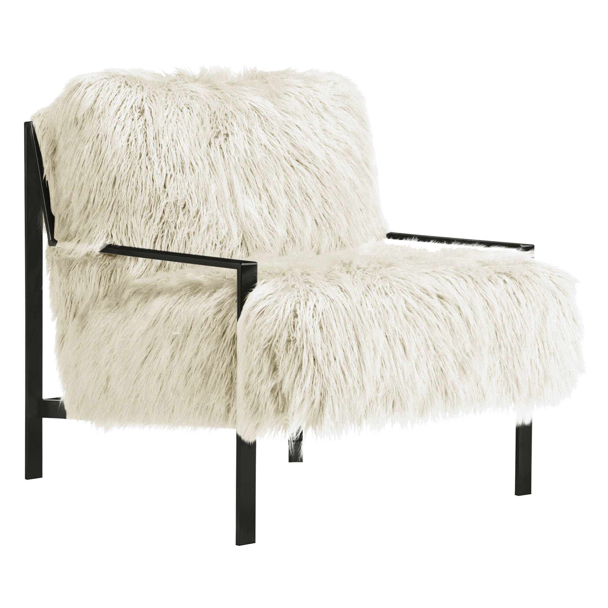 Axel Fur Accent Chair - Black | Zgallerie | Z Gallerie