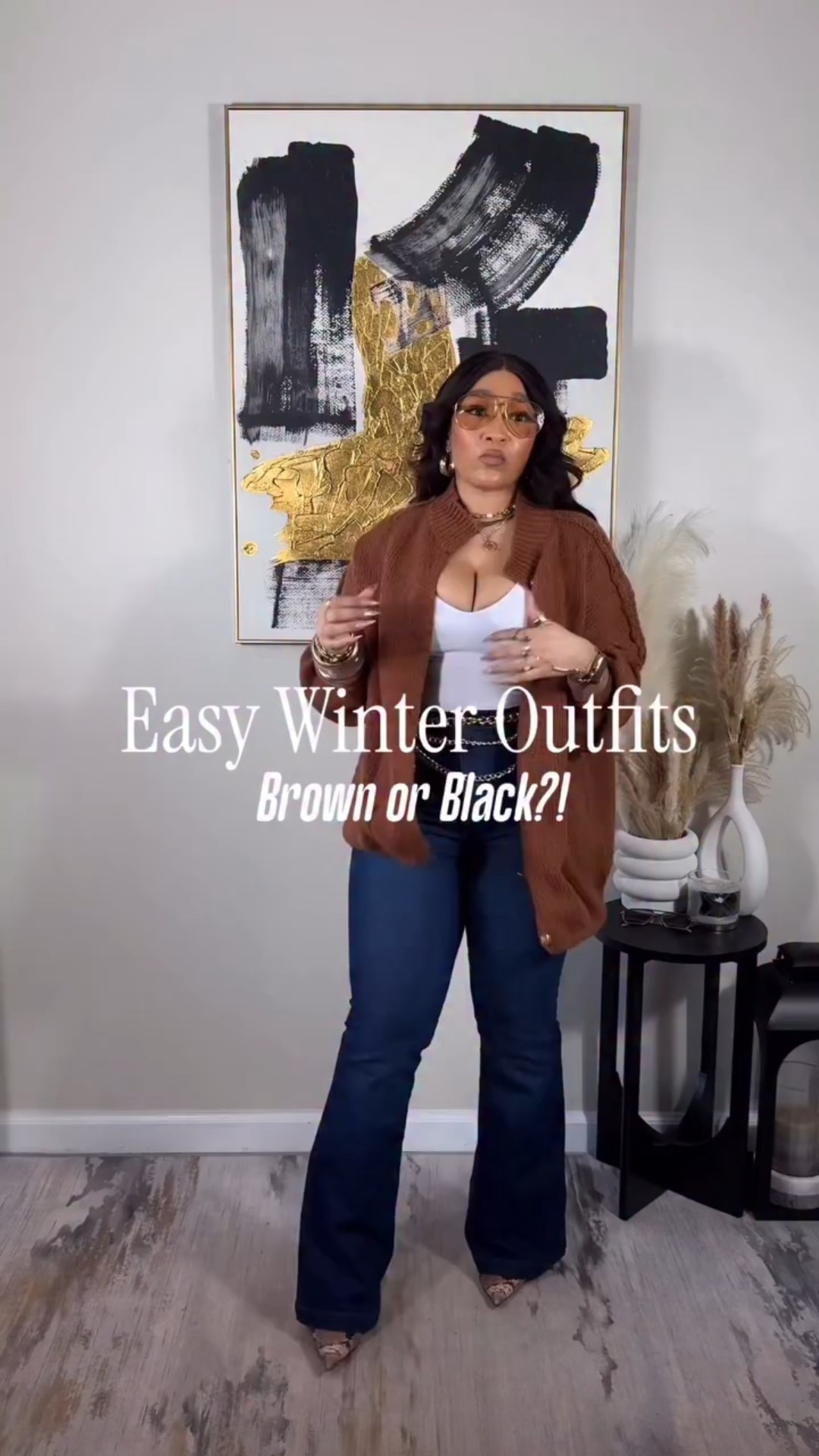 One cardigan. Two moods! You can take either of these from day to night! Switch out the heels for your fav pair of comfy shoes and you’re ready to go! These cardigans are oversized so I’d recommend going down a size. I’m feeling the black edgy look!! 

Cardigan: Small
Everything else: Med (8)

#december 

#LTKootd #LTKFindsUnder50 #LTKFindsUnder100