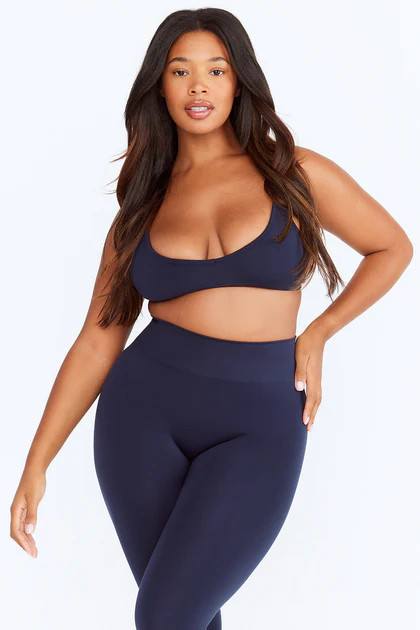 SCULPT SEAMLESS MINI SPORTS BRA - NAVY MARL | TALA (UK)