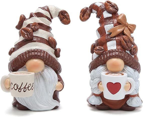 Hodao 2PCS Coffee Gnomes Coffee Bar Decor Accessories Spring Summer Swedish Tomte Elf Dwarf Figur... | Amazon (US)