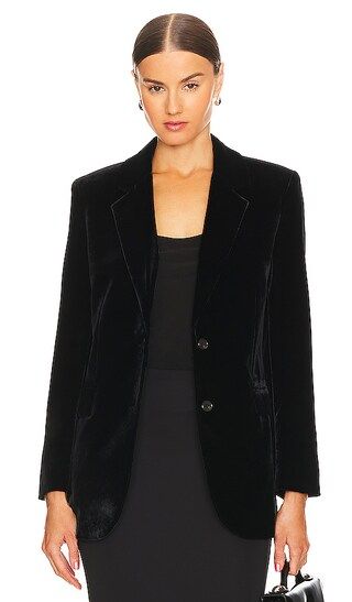 Slim Tailored Velvet Jacket in Black | Revolve Clothing (Global)