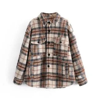 Plaid Shirt Jacket | YesStyle Global