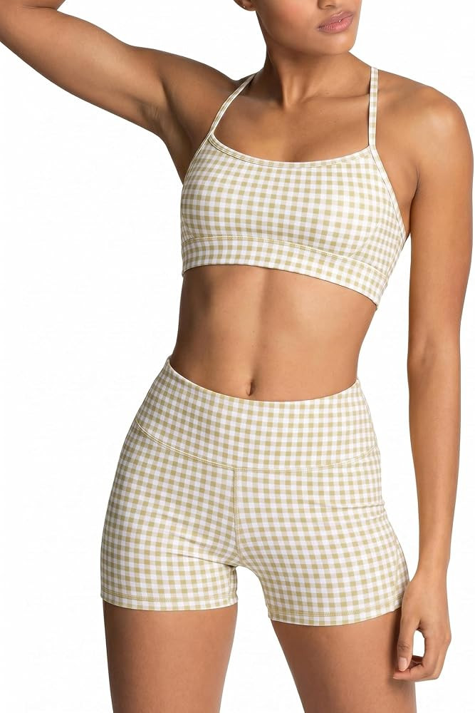 IMEKIS Women's Workout Sets 2 Piece Yoga Outfit High Waisted Biker Shorts Leggings Sports Bra Gym... | Amazon (US)
