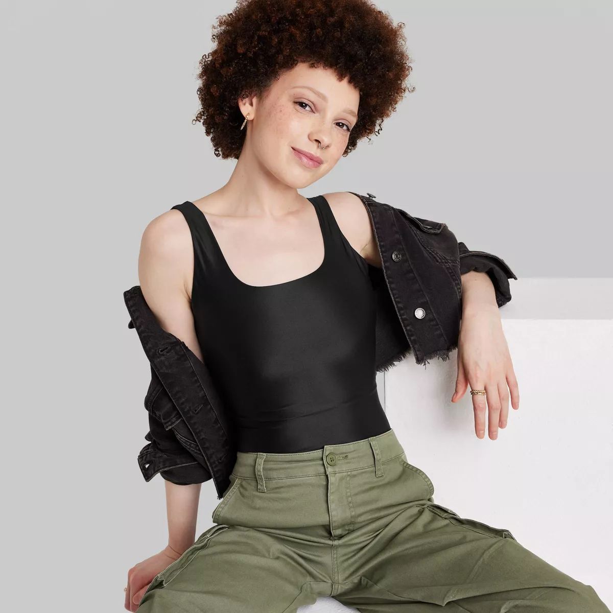 Women's Shine Knit Tank Bodysuit - Wild Fable™ | Target