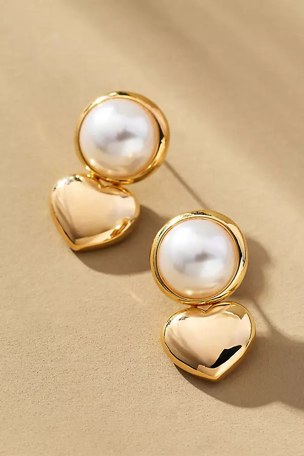 Pearl Heart Drop Earrings | Anthropologie (UK)