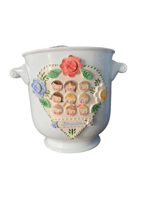 Cache Pot With Childrens Faces in a handmade Cache Pot White - Etsy | Etsy (US)