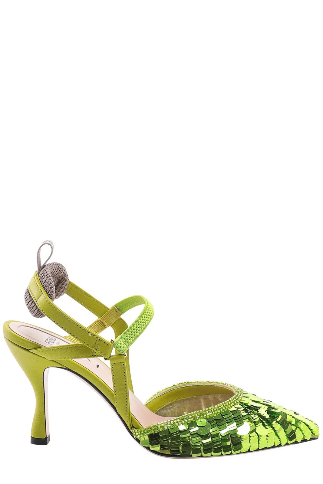 Fendi Sequin-Embellished High-Heeled Slingback Pumps | Cettire Global