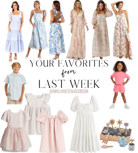 Your favorites from last week 🤍 women’s dress, spring dress, white dress, family picture dress, family picture outfits, family photo outfits, toddler outfits, boy outfits, baby gifts, toddler gifts, kids gifts

#familypictureoutfits #familypicturedress #womensdress #springdress #kidsgifts 

#LTKSeasonal #LTKkids #LTKfamily