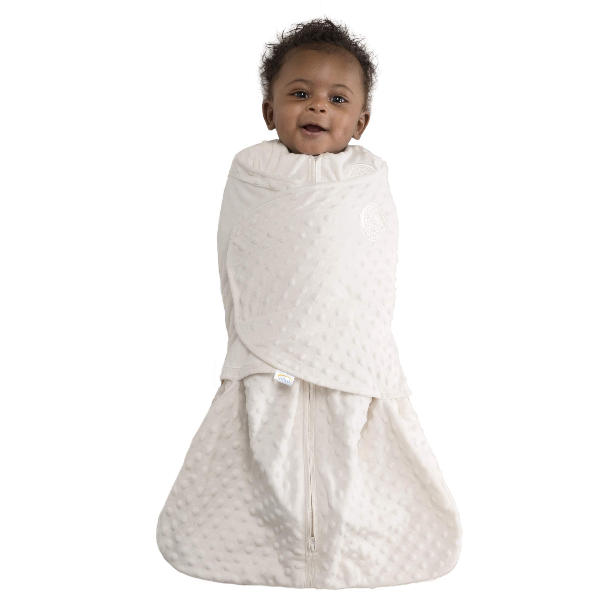 HALO Sleepsack Swaddle, 3-Way Adjustable Wearable Blanket, TOG 3.0, Velboa, Cream Plush Dots, Sma... | Amazon (US)