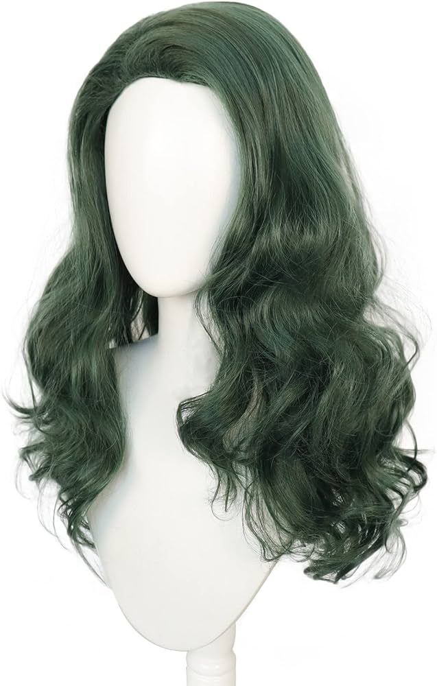 JoneTing+{1 Wig Cap) Long Dark Green Wig for Halloween Wavy With Bangs Wig for Movie Cosplay Synt... | Amazon (US)