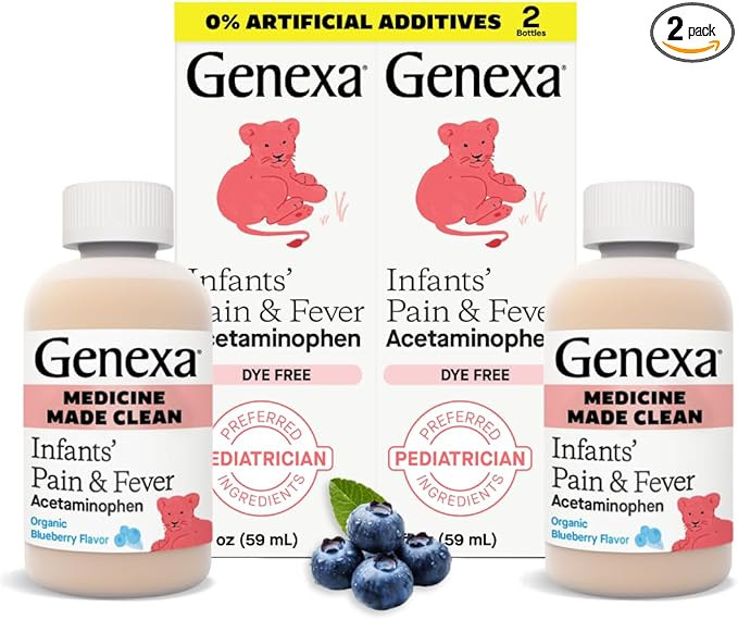 Genexa Infants' Clean Acetaminophen | Pediatrician Preferred Ingredients | Pain Reliever & Fever ... | Amazon (US)