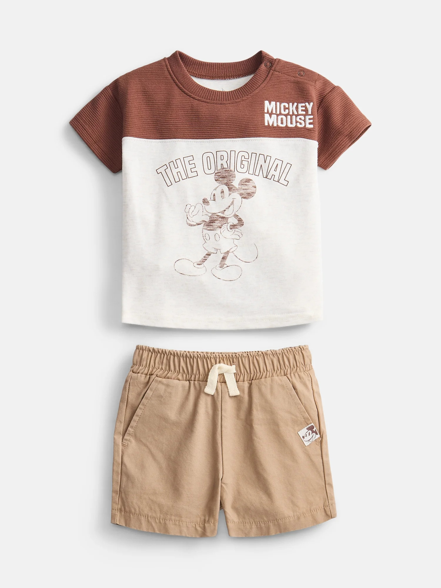 Mickey Mouse Baby Boys Graphic Tee and Matching Shorts Set, 2-Piece, Sizes 0/3M-24M | Walmart (US)