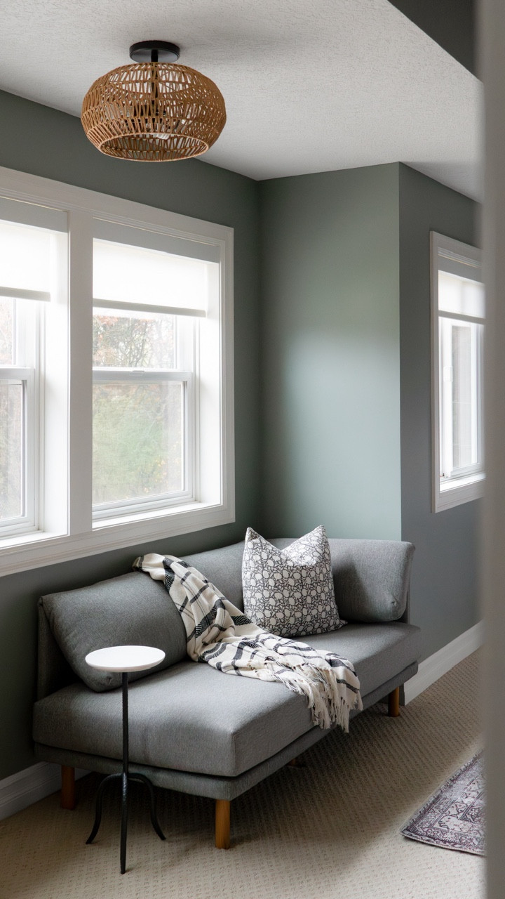 Watch to see how we transformed this awkward corner into a cozy place to read in this primary bedroom! // chaise lounge, bedroom inspo, wood bedroom dresser, marble drink table, boho ceiling light.  

#LTKStyleTip #LTKFindsUnder100 #LTKHome