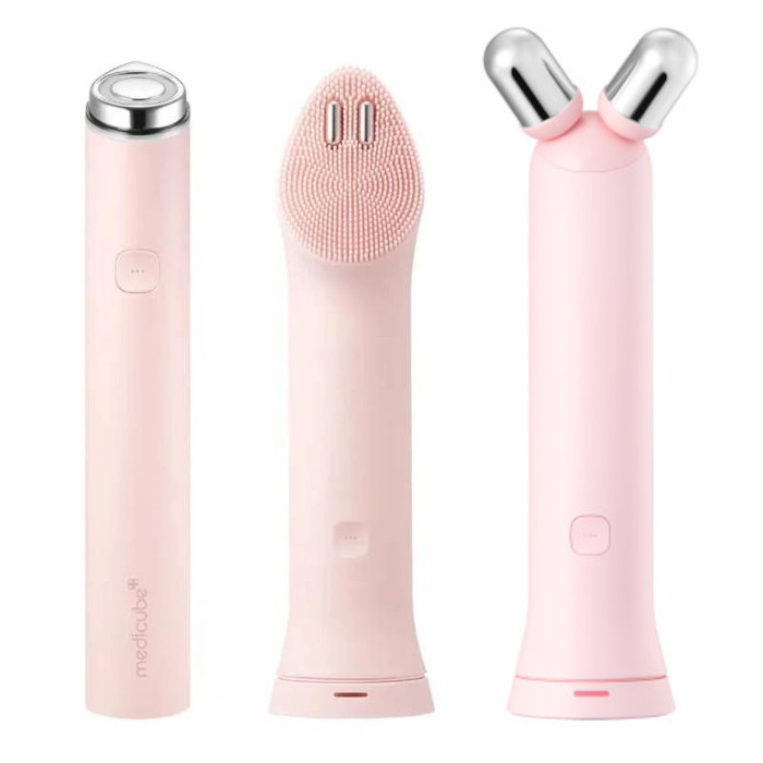 medicube - Age Booster Pro Mini Plus + Cleansing Head + V Roller Set - Pink | Stylevana