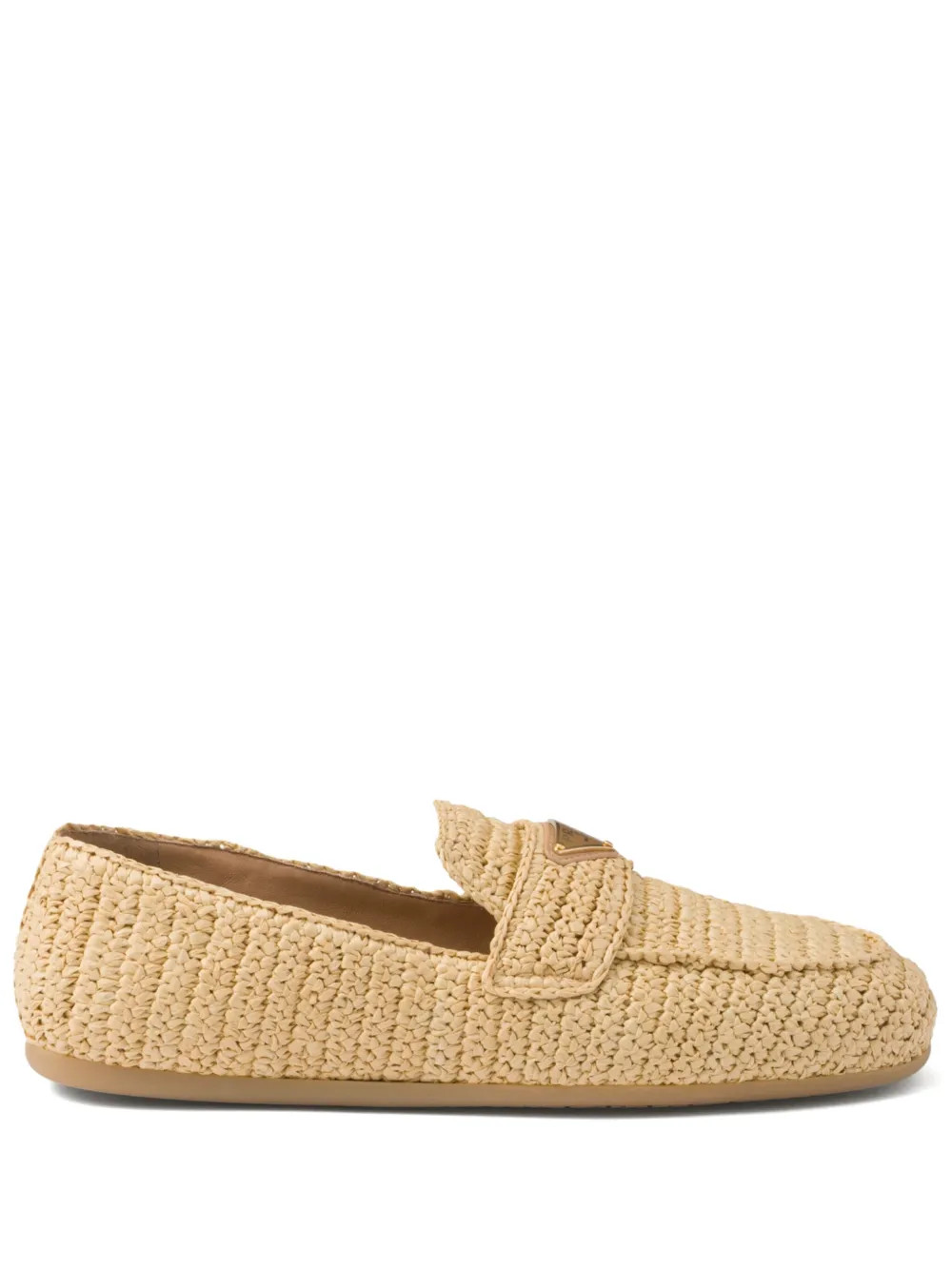 logo-triangle raffia loafers | Farfetch Global