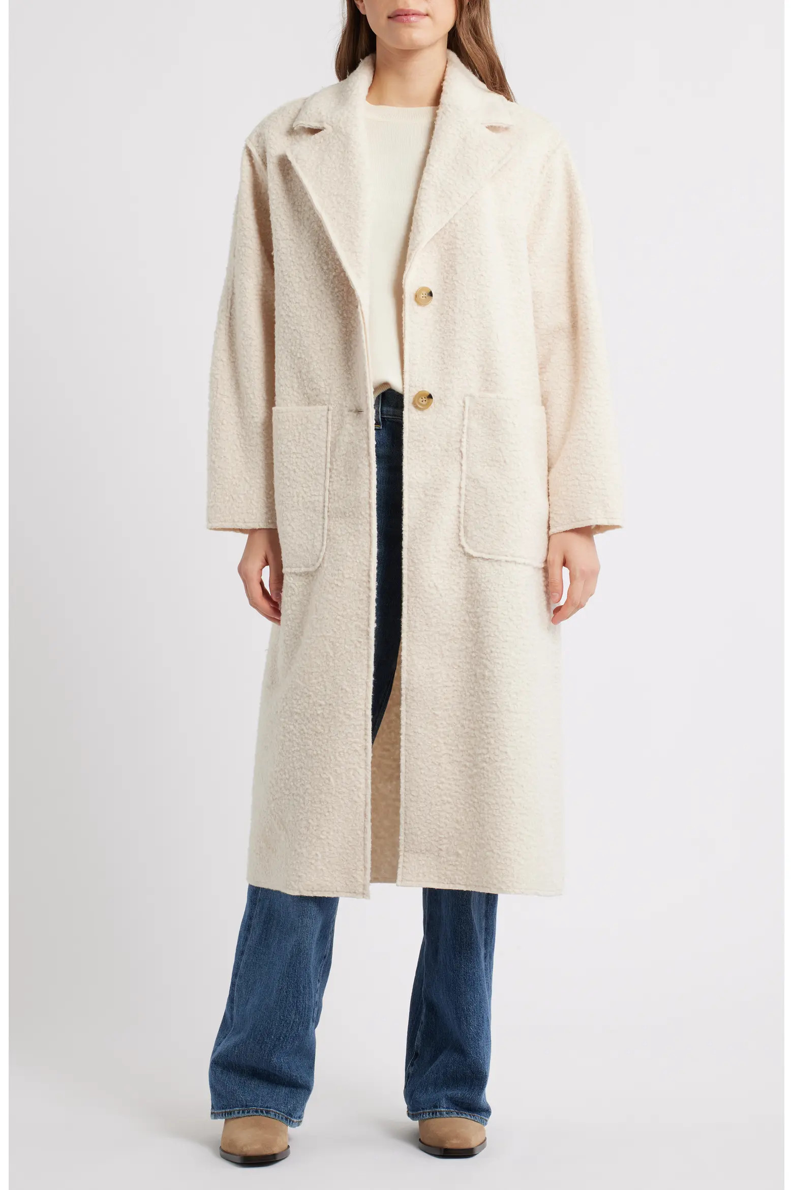 Colette Faux Shearling Longline Coat (Women) | Nordstrom | Nordstrom