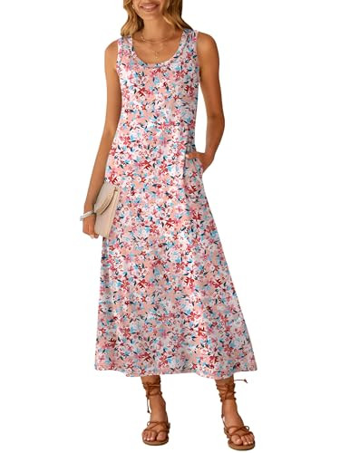 ANRABESS Maxi Dresses for Women,Scoop Neck Sleeveless Long Tank Dress,Summer Casual Sundress for ... | Amazon (US)