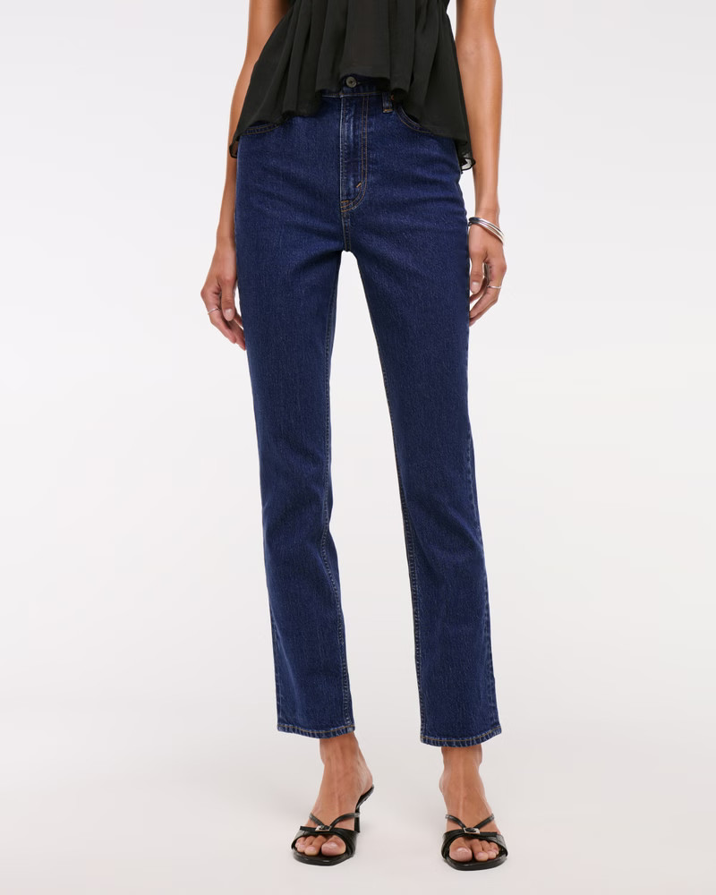 Women's Ultra High Rise Ankle Straight Jean | Women's Bottoms | Abercrombie.com | Abercrombie & Fitch (US)