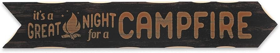 Great Night for a Campfire Arrow Wood Wall Decor - Rustic Campfire Wall Art for Lake House, Cabin... | Amazon (US)