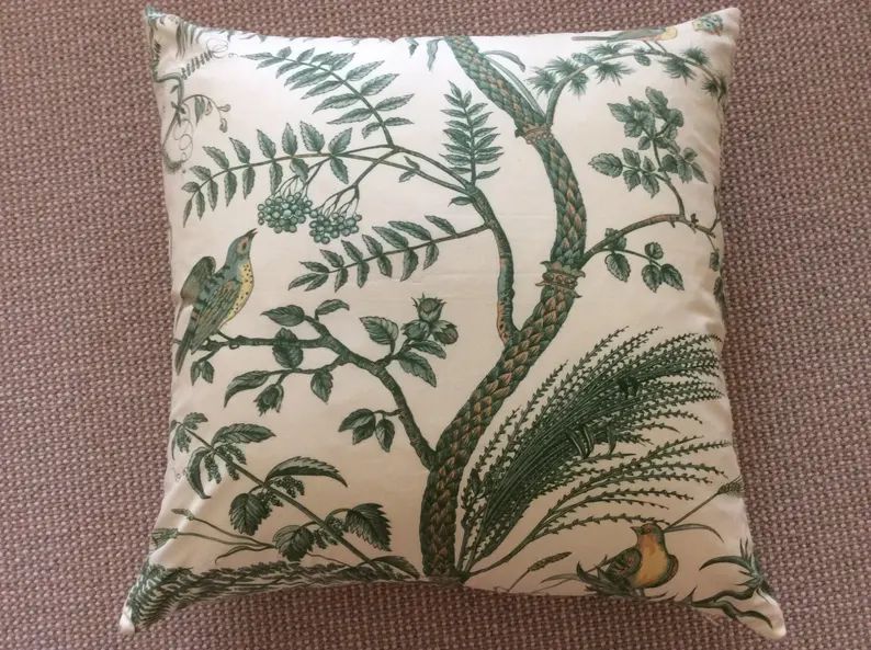 Brunschwig and Fils Bird and Thistle in green pillow cover
Analyze listing | Etsy (US)