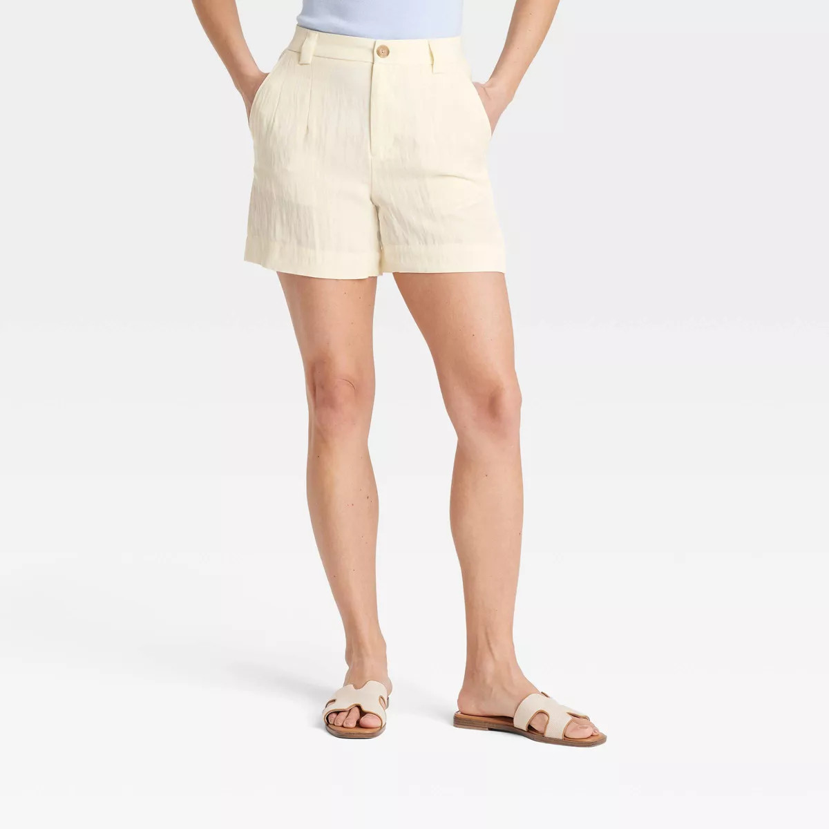 Women's High-Rise Flat-Front Chino Shorts - A New Day™ | Target