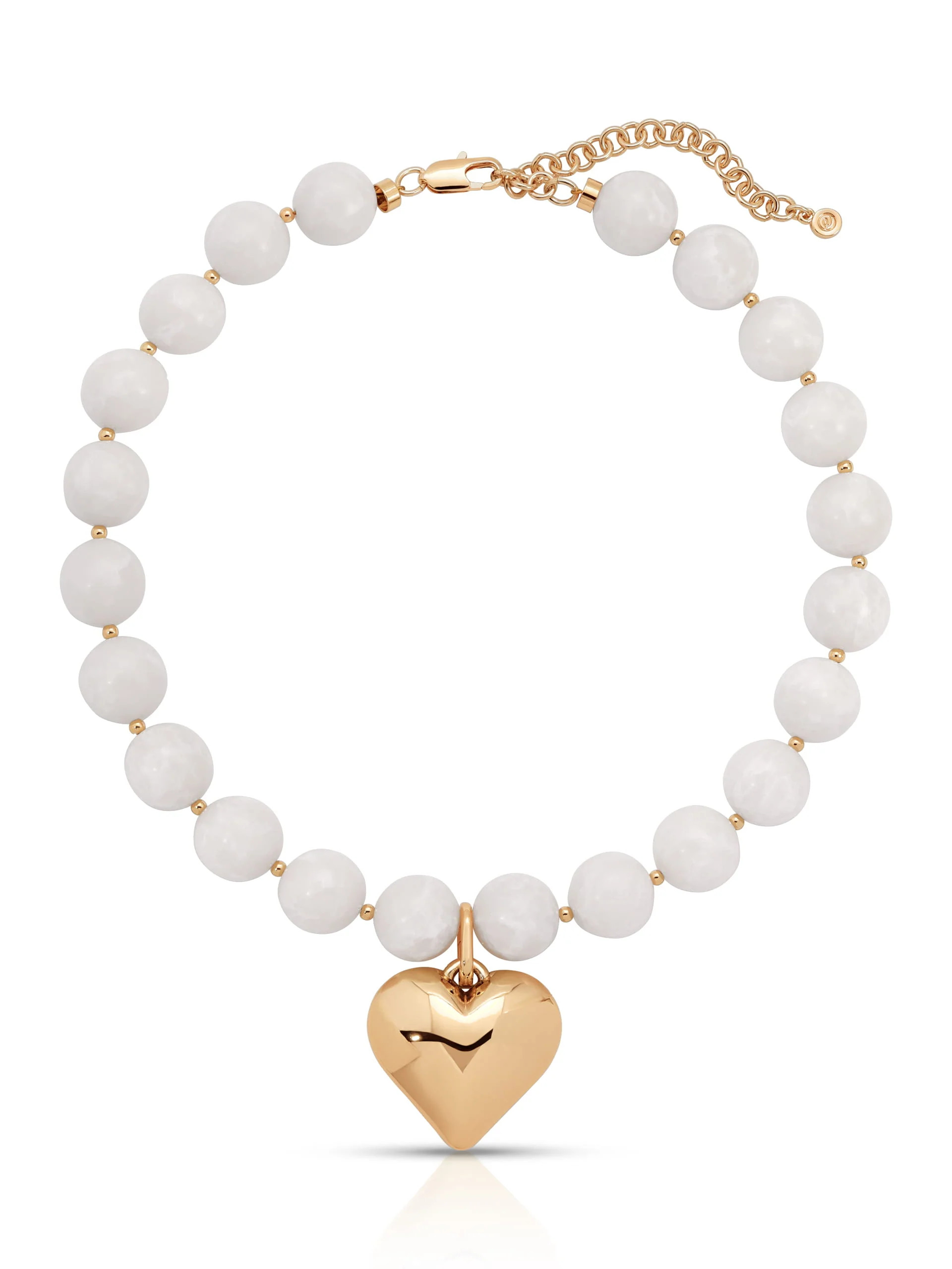 Luck and Love Bone Stone Heart Necklace | Ettika