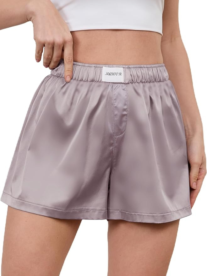 Mawor Womens Silk Summer Boxer Shorts Soft Comfy Pajama Sleep Lounge Satin Bottoms Sweat Cute Flo... | Amazon (US)