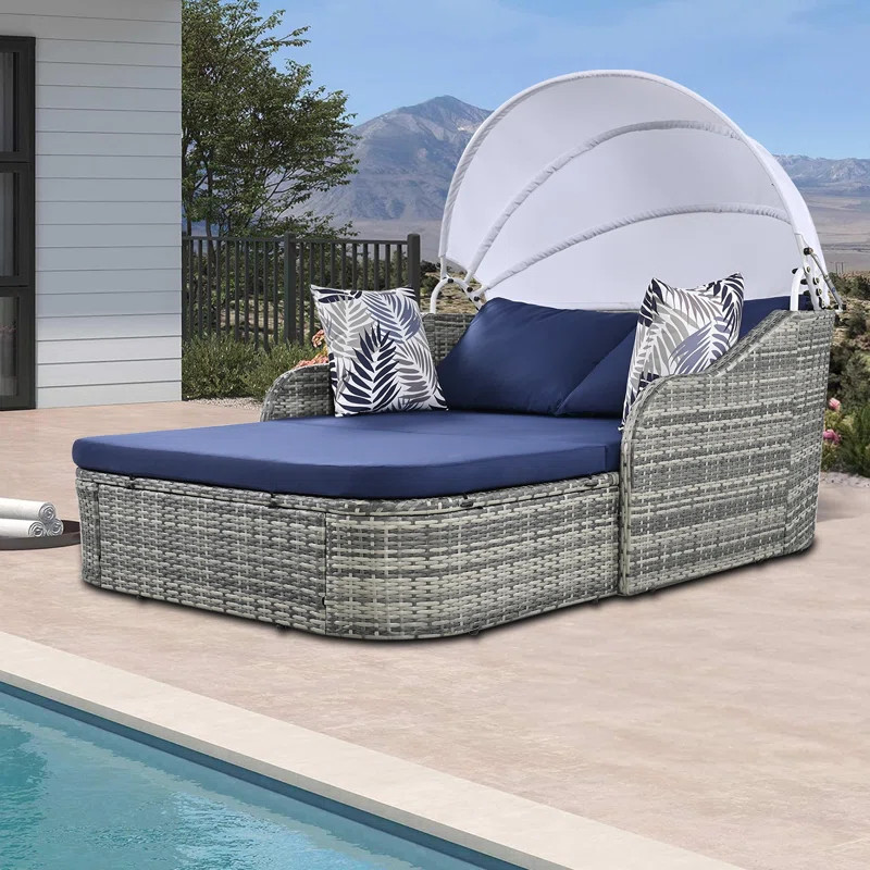 Daylon 52.41'' Wicker Outdoor Patio Daybed | Wayfair North America
