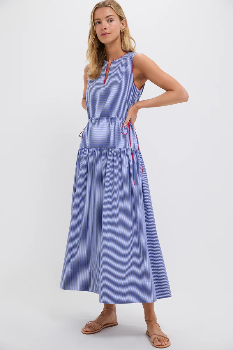 Royal Blue and White Stripe Charlotte Maxi Dress | Tuckernuck (US)