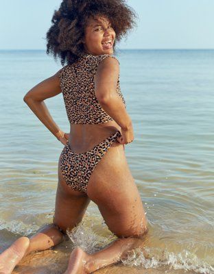 Aerie Leopard Super High Cut Cheekiest Bikini Bottom | American Eagle Outfitters (US & CA)