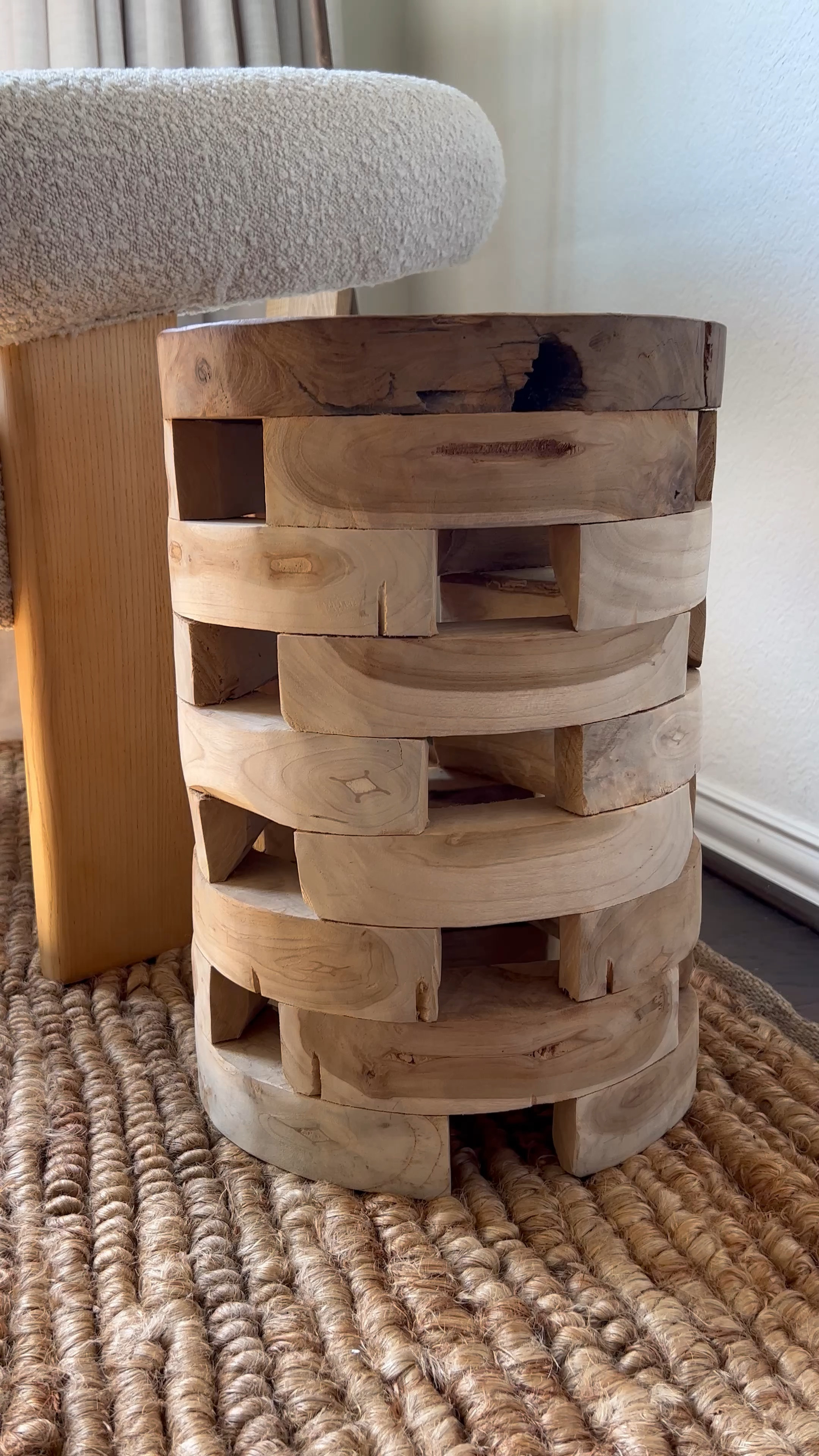 Side table, wood side table, wood stool, Chair, sherpa chair #homedecor #interiordesign 

#LTKSeasonal #LTKunder100 #LTKhome