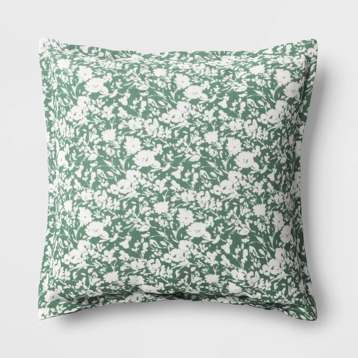 20"x20" Ditsy Floral Square Indoor Outdoor Throw Pillow Green/White - Threshold™ designed with ... | Target