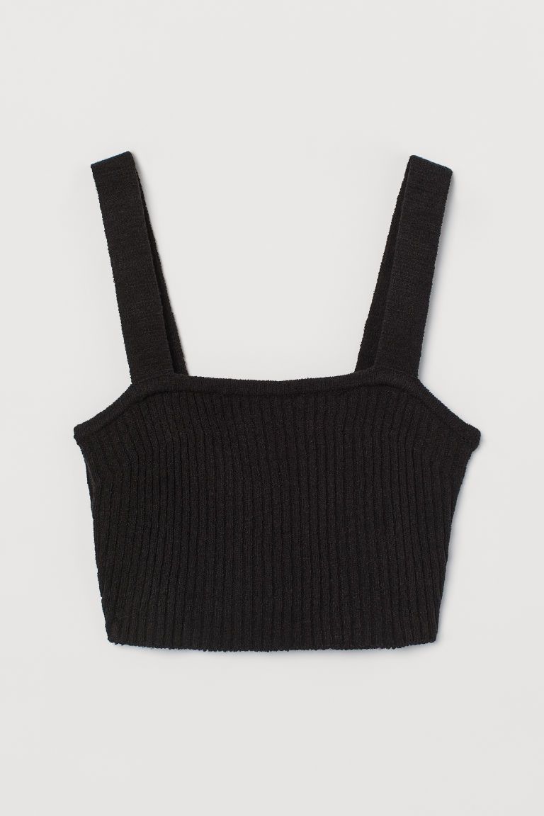 H & M - Rib-knit Top - Black | H&M (US + CA)