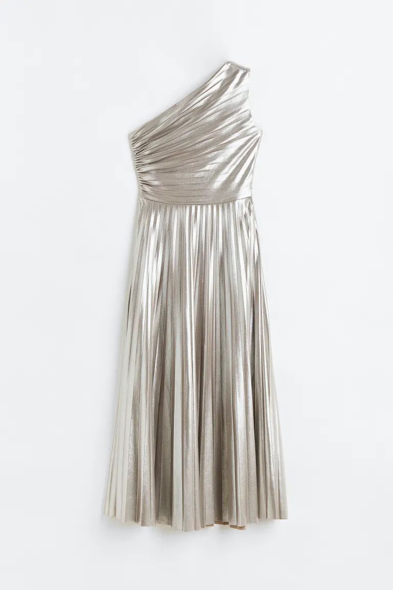Shimmery Metallic Pleated Dress | H&M (US)