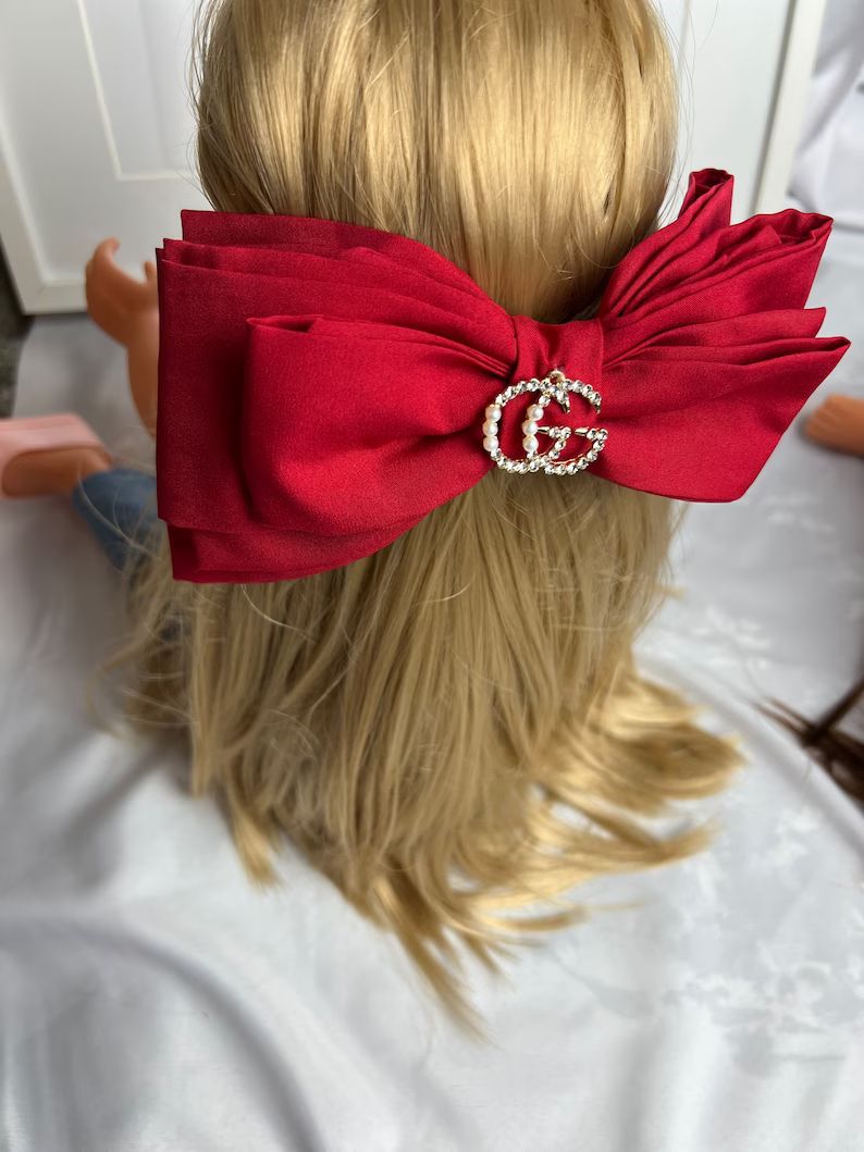 Red Pretty Hair Bow - Etsy | Etsy (US)