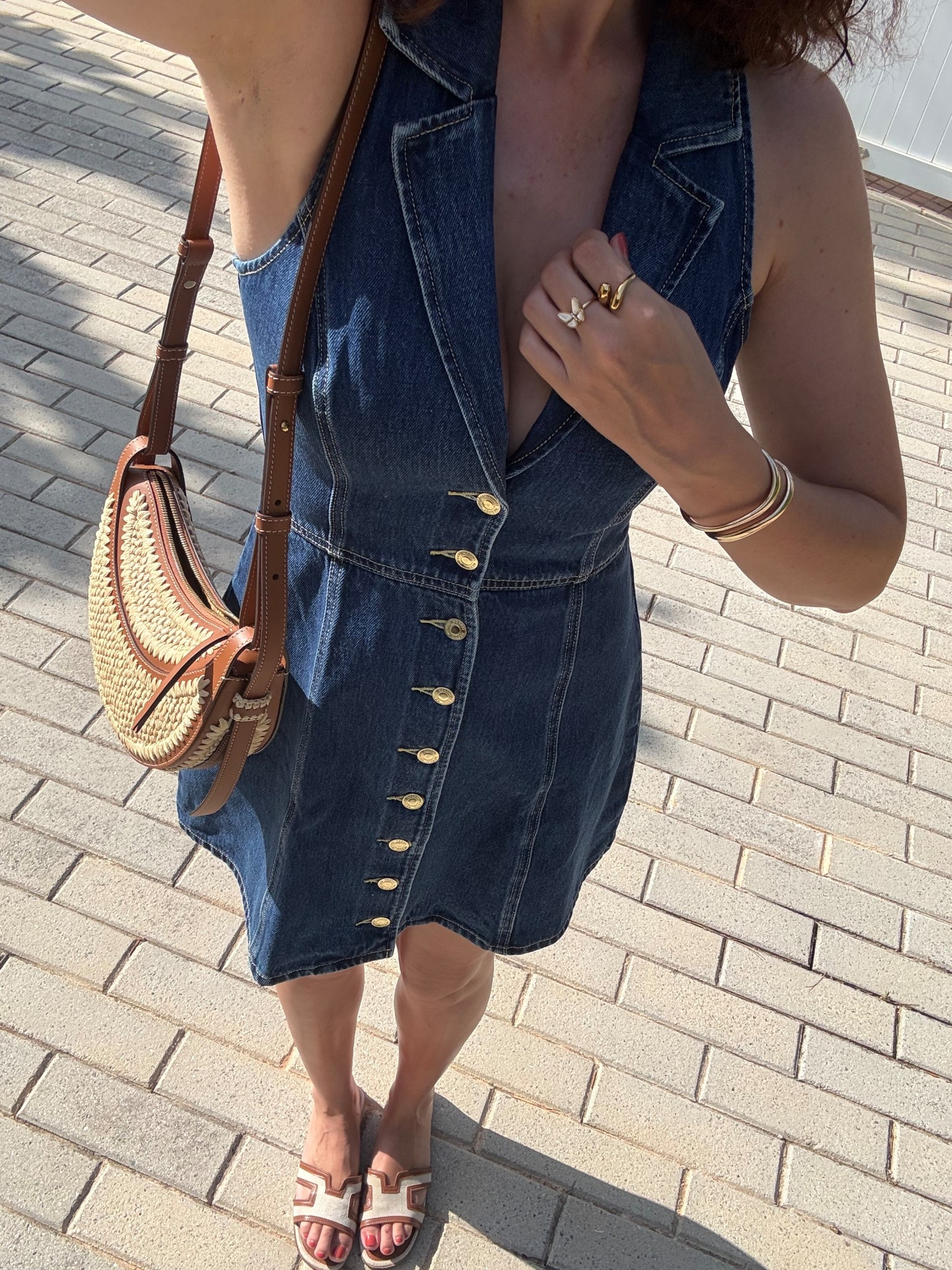 Denim dress of dreams🦋
Tags: Zara meshki button down dress either collar detail polene Paris raffia bag sandals canvas Hermes dupes fashion spring summer inspo outfit ideas chic women’s style Barcelona Dubai Ibiza flattering shape

#LTKstyletip #LTKsummer