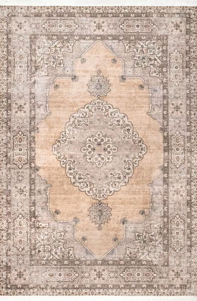 Peach Sabrina Wreath Medallion Area Rug | Rugs USA