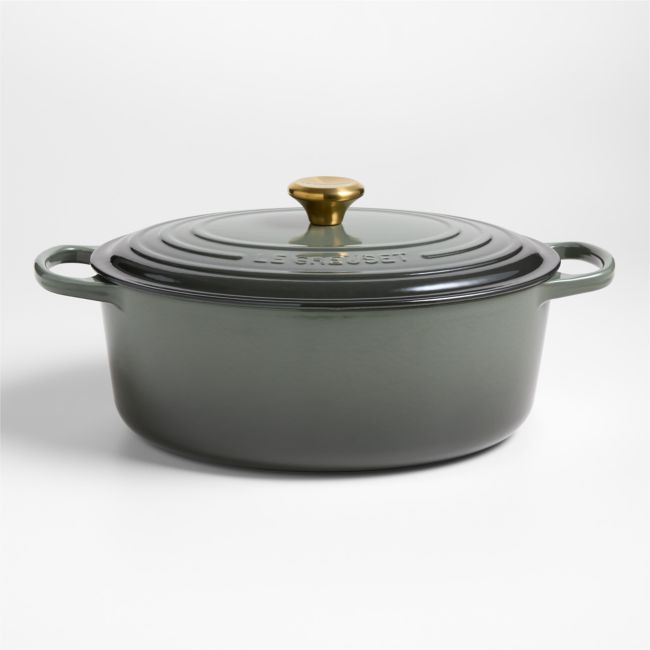 Le Creuset ® Signature 8-Qt. Thyme Enameled Cast Iron Oval Dutch Oven | Crate & Barrel