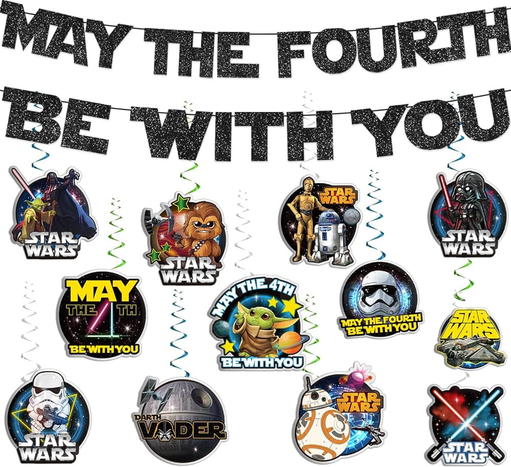 Star Birthday Party Decorations Banner Set Need DIY Include Cool Theme 1pc Banner and 12pcs Hangi... | Amazon (US)