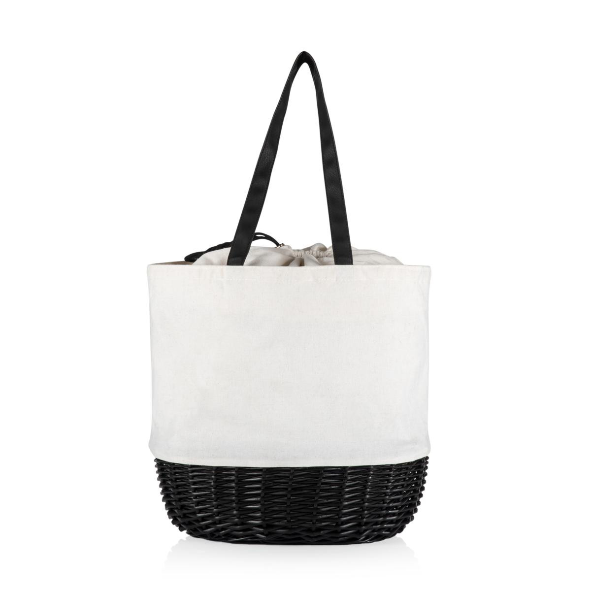 Picnic Time Coronado Canvas & Willow Basket Tote - Canvas w/ Accents | HSN