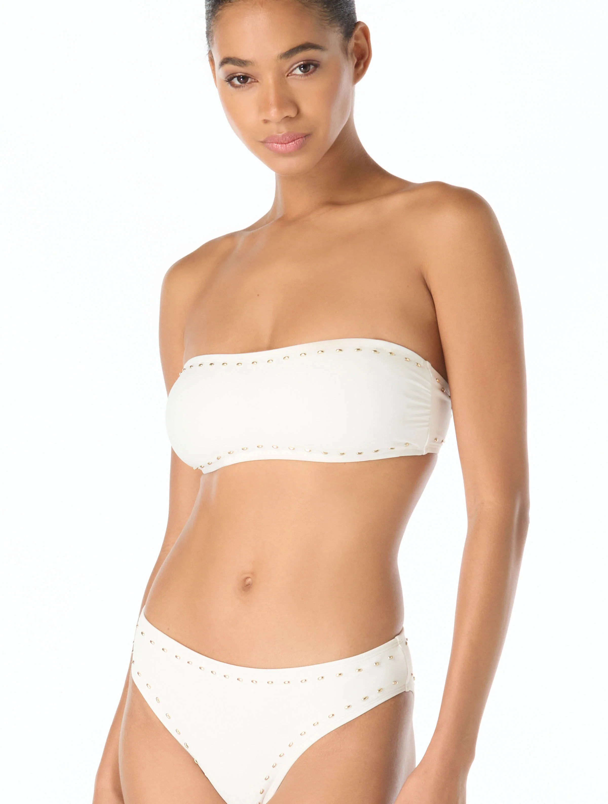 Michael Kors Underwire Bandeau Bikini Top - Half Moon Studs | Beach2Ocean