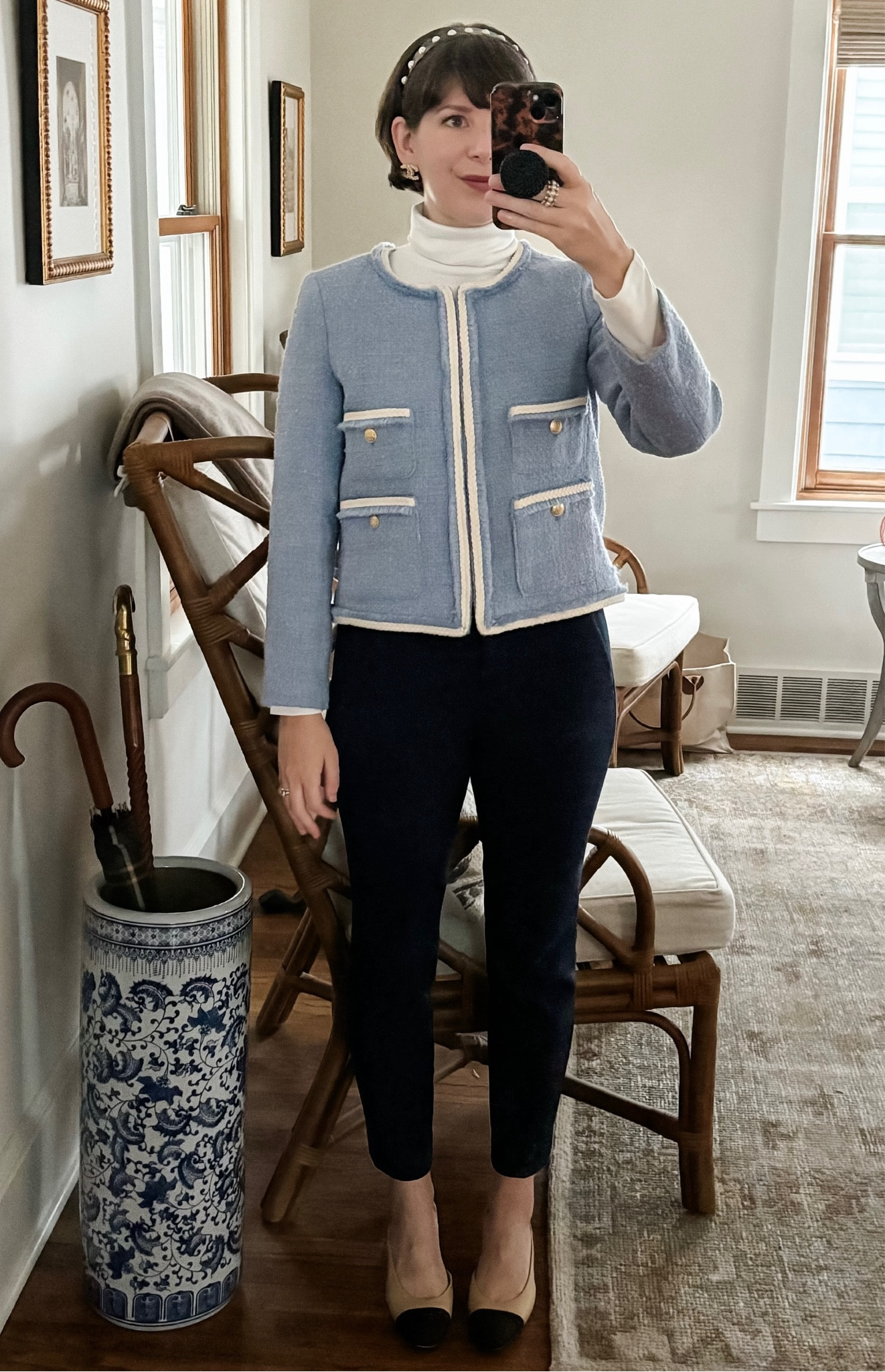 The best classic Chanel inspired lady like outfit 🩵

#LTKstyletip #LTKover40 #LTKshoecrush